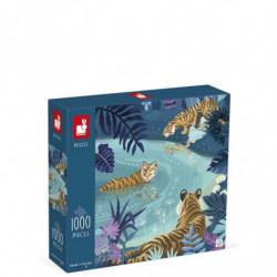 PUZZLE 1000P - TIGRES AU CLAIR DE LUNE