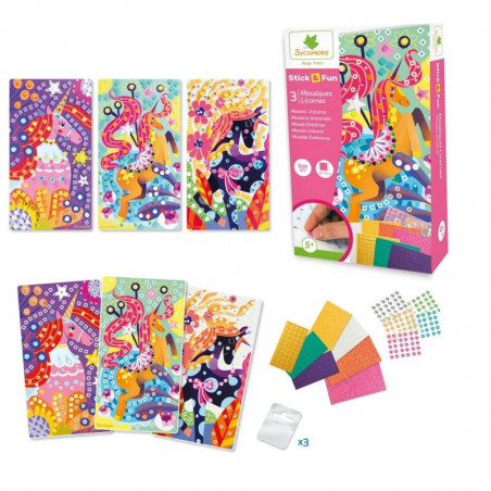 STICK AND FUN - MINI MOSAIQUES LICORNE