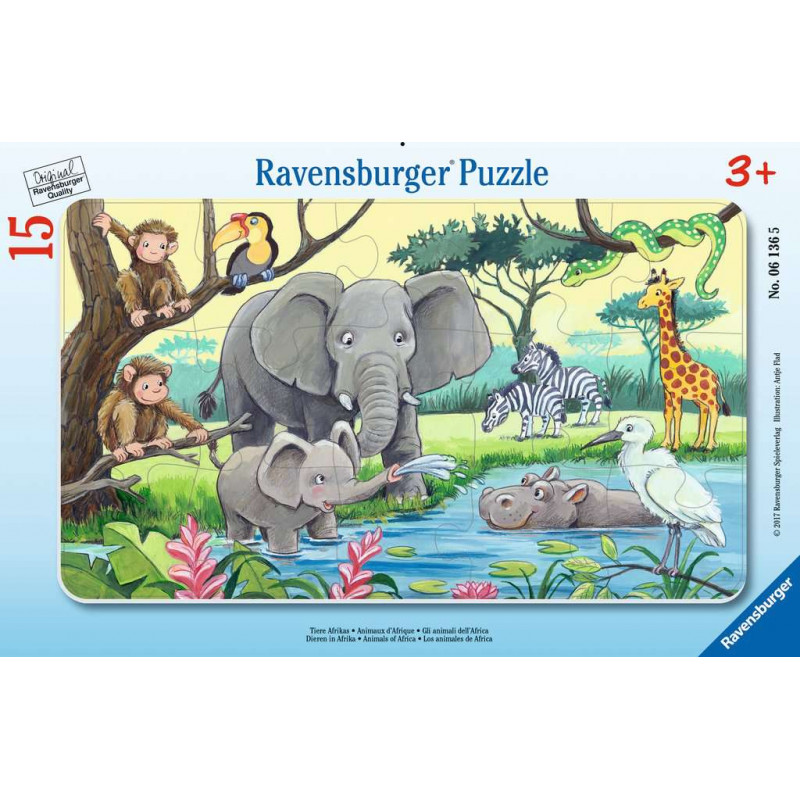 PUZZLE 15P - LES ANIMAUX D'AFRIQUE