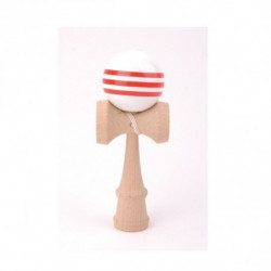 KENDAMA - BOULE 6CM BLANC BANDE ROUGE