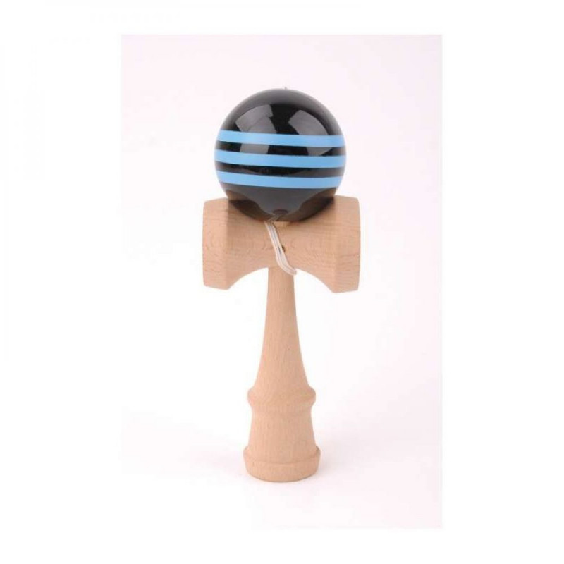 KENDAMA - BOULE 6CM NOIR BANDE BLEUE