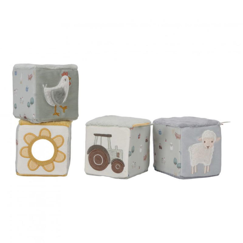 LOT DE 4 CUBES DOUX - LITTLE FARM