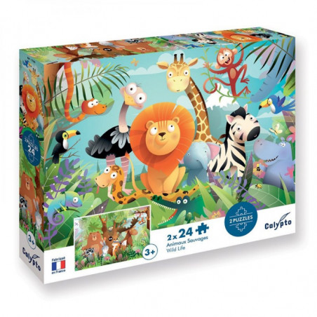 PUZZLE 2x24P - ANIMAUX SAUVAGES