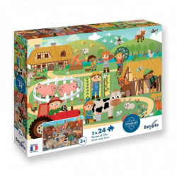 PUZZLE 2x24P - FERME ET VILLE - RICHARD COLLINGRIDGE