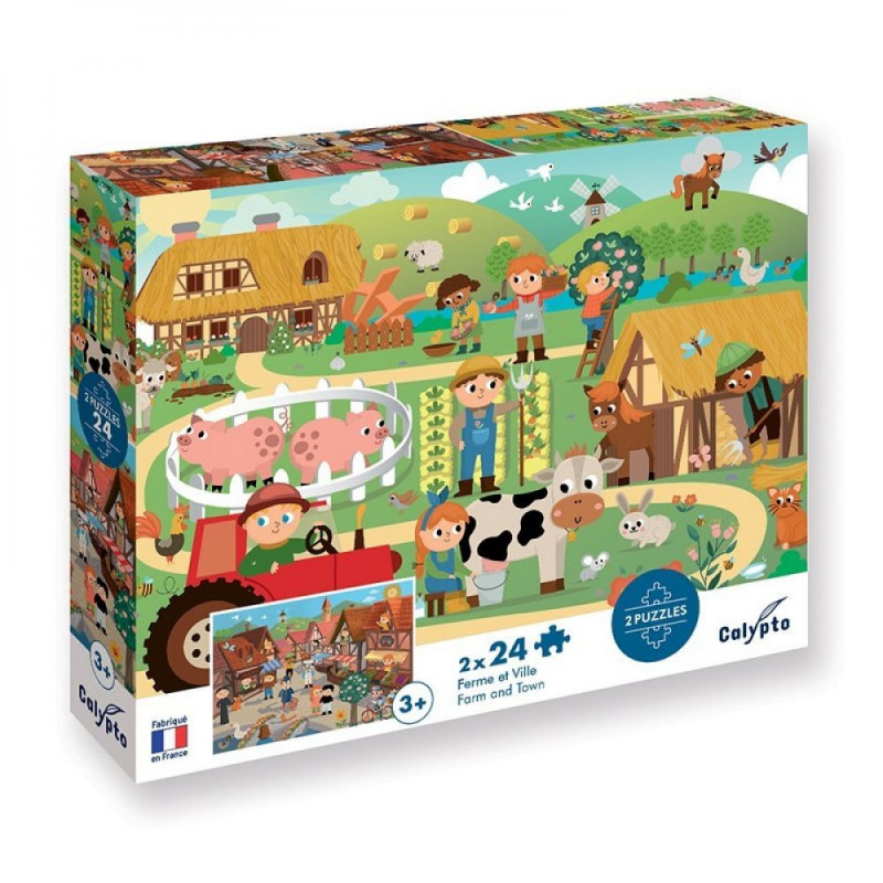 PUZZLE 2x24P - FERME ET VILLE - RICHARD COLLINGRIDGE