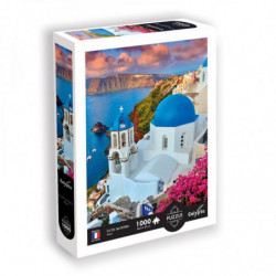 PUZZLE 1000P  - PAYSAGE - ILES DE SANTORIN - GRECE