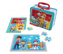 PUZZLE 2x24P - PAT PATROUILLE - GRANDE VALISETTE METAL 2 PUZZLES LENTICULAIRES