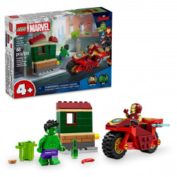 MARVEL - IRON MAN AVEC UNE MOTO ET HULK