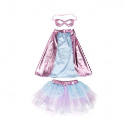 SET DE SUPER-HEROINE, TUTU/CAPE/MASQUE, ROSE/BLEU CLAIR, TAILLE US 4-6