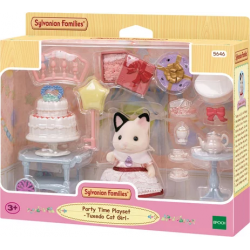 SYLVANIAN - LA FILLE CHAT BICOLORE ET SON GOUTER D'ANNIVERSAIRE