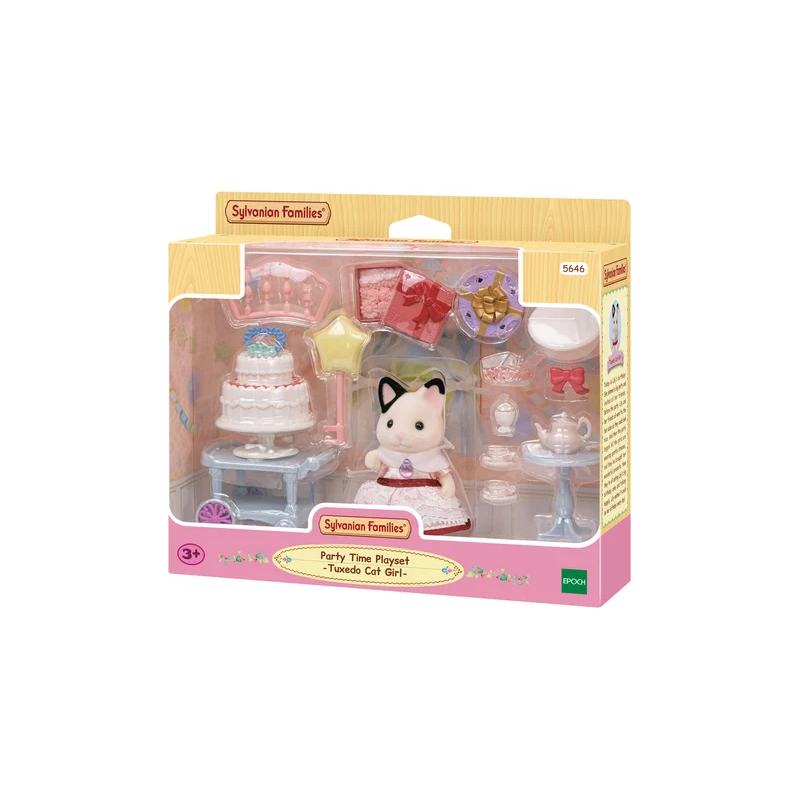 SYLVANIAN - LA FILLE CHAT BICOLORE ET SON GOUTER D'ANNIVERSAIRE