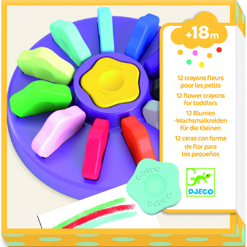 CRAYONS - 12 CRAYONS FLEURS POUR LES PETITS