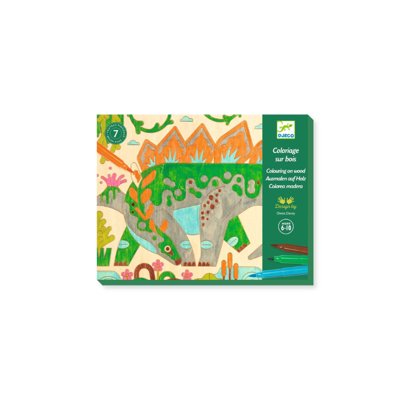 COLORIAGES BOIS - DINO WORLD - FSC MIX ( PACKAGING )