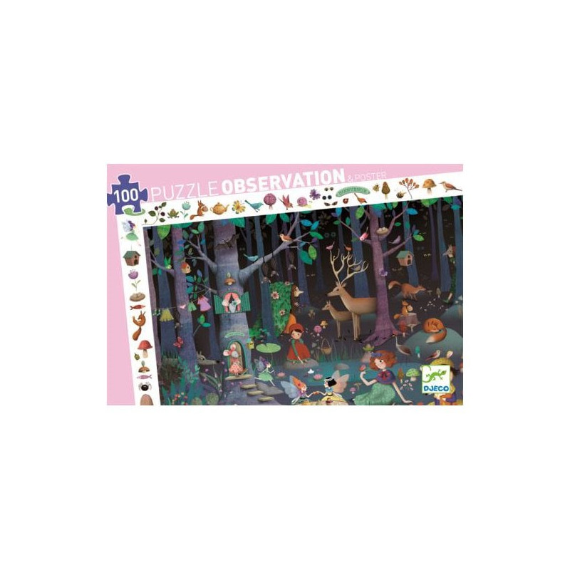 PUZZLE 100P - PUZZLE OBSERVATION - LA FORET ENCHANTEE