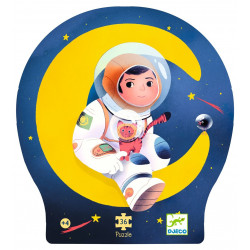 PUZZLE 36P - PUZZLE SILHOUETTE - UN ASTRONAUTE DANS LA LUNE