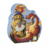 PUZZLE 54P - PUZZLE SILHOUETTE - VAILLANT ET LE DRAGON