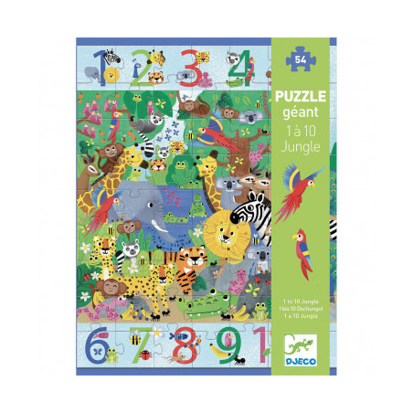 PUZZLE 54P - PUZZLE GEANT - GEANT 1 A 10 JUNGLE