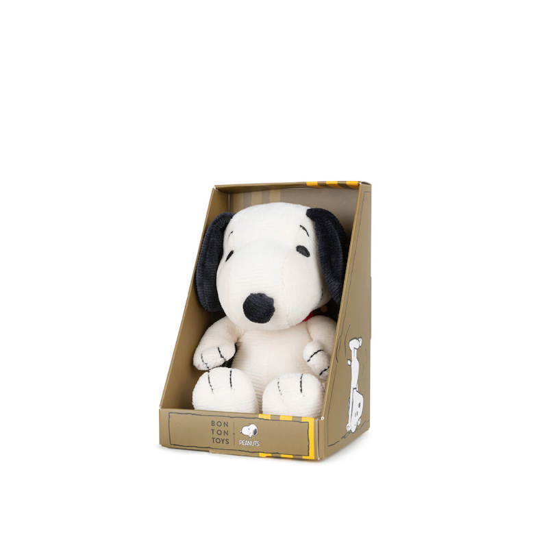 SNOOPY - SNOOPY MINI EN VELOURS COTELE ET BOITE CADEAU - 17 CM SNOOPY - SNOOPY MINI EN VELOURS COTELE ET BOITE CADEAU - 17 CM