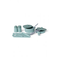 SET CUISINE VERT ET GRIS EN SILICONE