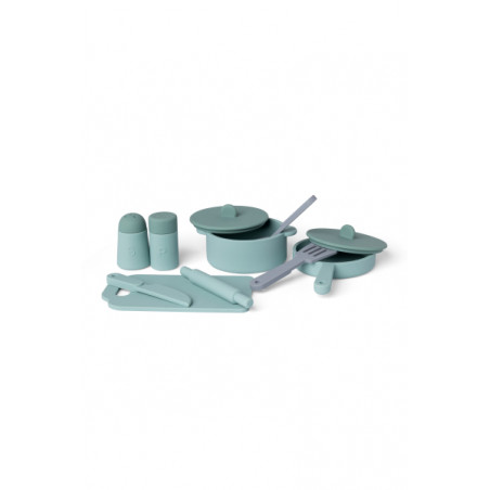 SET CUISINE VERT ET GRIS EN SILICONE