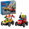 CITY - PACK DE BOLIDES DE COURSE : CAMION DE PIZZA CONTRE CAMION DE POMPIERS