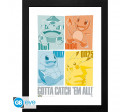 POKEMON - TIRAGE ENCADRE PIKACHU & KANTO STARTERS (30X40) POKEMON - TIRAGE ENCADRE PIKACHU & KANTO STARTERS (30X40)
