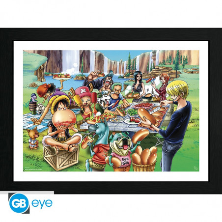ONE PIECE - TIRAGE ENCADRE HOT-DOG PARTY" (30X40)