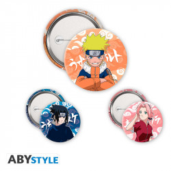 NARUTO - PACK DE BADGES - NARUTO, SASUKE, SAKURA