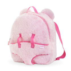 SAC A DOS PORTE POUPON PELUCHE ROSE - 30CM
