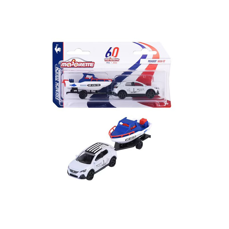 3008 GT PEUGEOT EDITION BRETAGNE AVEC REMORQUE BATEAU 1/64 3008 GT PEUGEOT EDITION BRETAGNE AVEC REMORQUE BATEAU 1/64