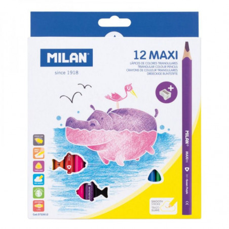 BOITE 12 MAXI CRAYONS COULEUR