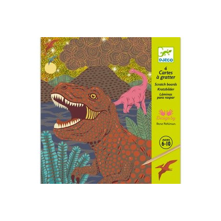 CARTES A GRATTER - LE REGNE DES DINOSAURES - FSC MIX (PACKAGING)