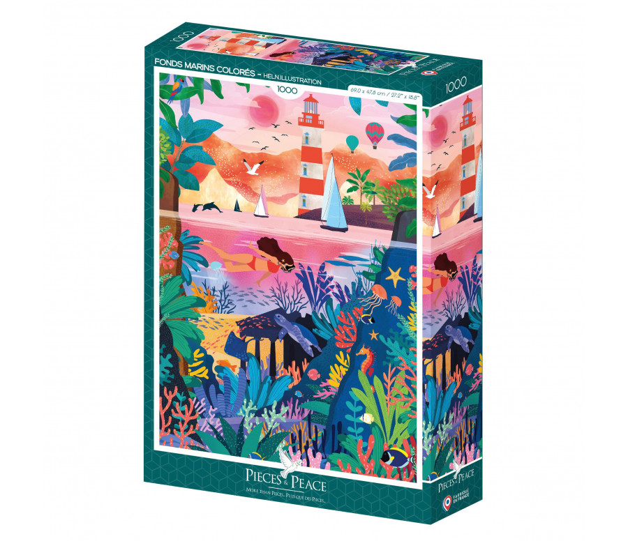 PUZZLE 1000P - FONDS MARINS COLORES