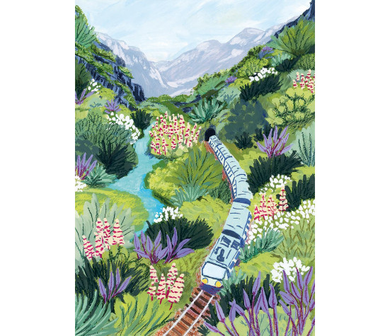 PUZZLE 1000P - VOYAGE EN TRAIN