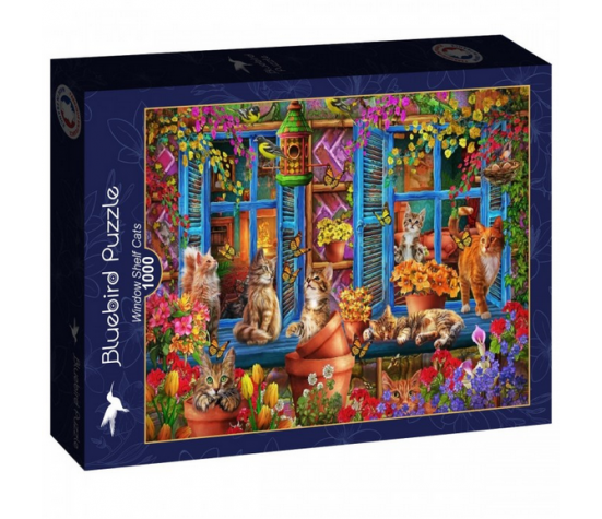 PUZZLE 1000P - CHATS SUR LE REBORD DE LA FENETRE