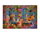 PUZZLE 1000P - CHATS SUR LE REBORD DE LA FENETRE