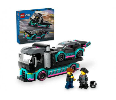 CITY - LA VOITURE DE COURSE ET LE CAMION DE TRANSPORT DE VOITURES