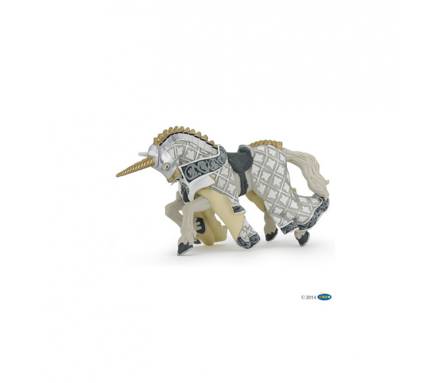 CHEVAL MAITRE DES ARMES CIMIER LICORNE