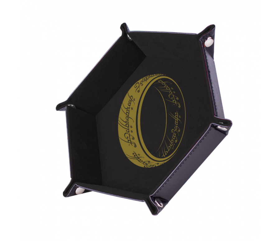 PISTE DE DES - SEIGNEUR  DES ANNEAUX - CUIR ET VELOURS - 19X19