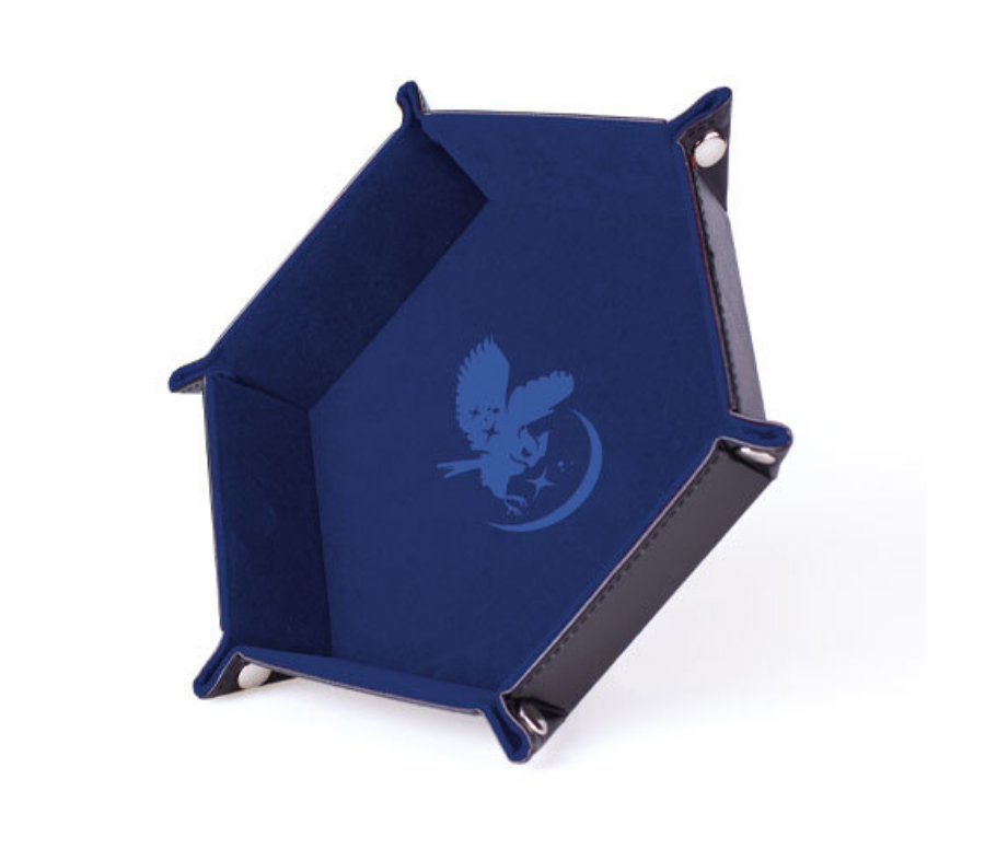 PISTE DE DES - HIBOU MYSTIQUE - CUIR ET VELOURS - 19X19