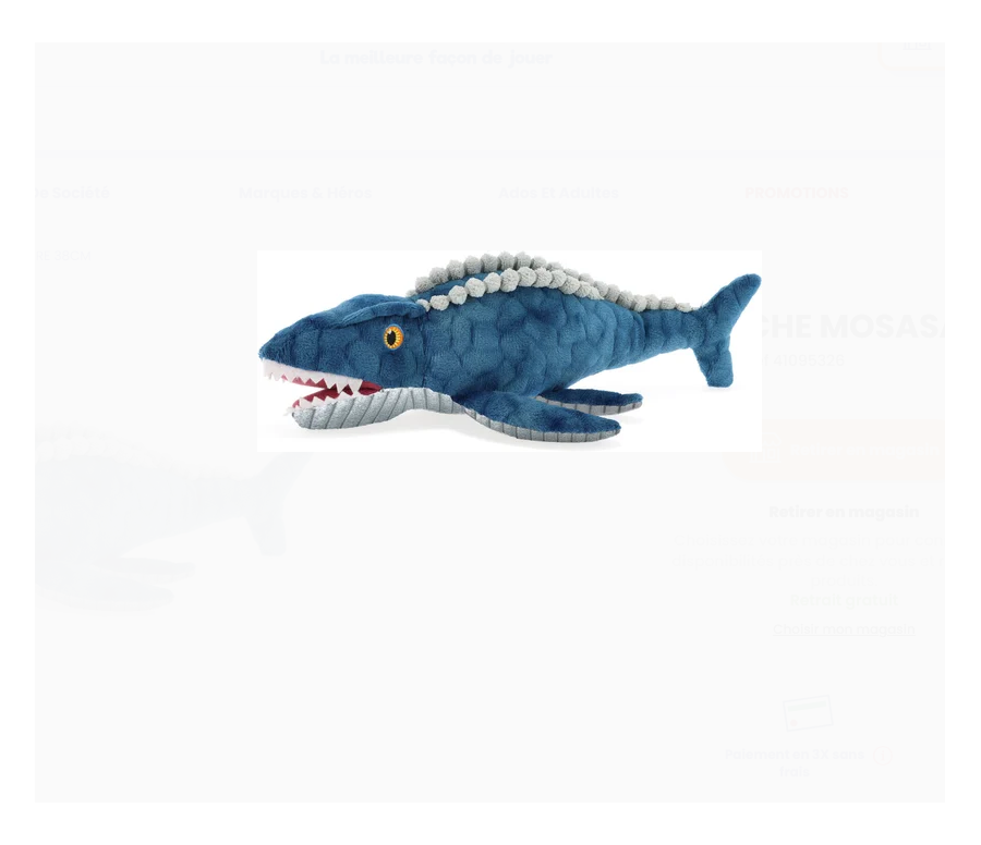 PELUCHE MOSASAURE 38CM