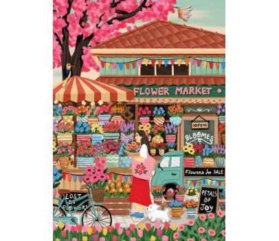 PUZZLE 1500P - MARCHE AUX FLEURS