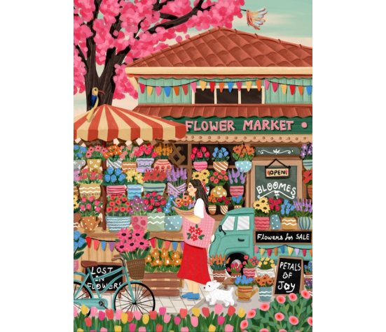 PUZZLE 1500P - MARCHE AUX FLEURS
