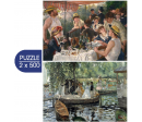 PUZZLE 500P - 2 PUZZLES - L'ART D'AUGUSTE RENOIR : LE DEJEUNER DES CANOTIERS - LA GRENOUILLERE