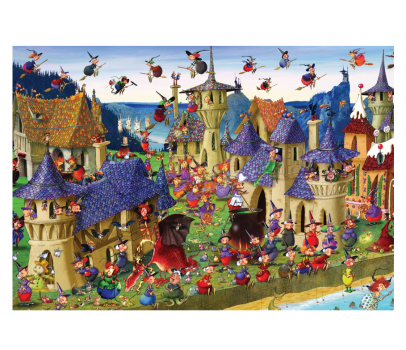 PUZZLE 1000P - FRANCOIS RUYER - FETE DES SORCIERES AU CHATEAU