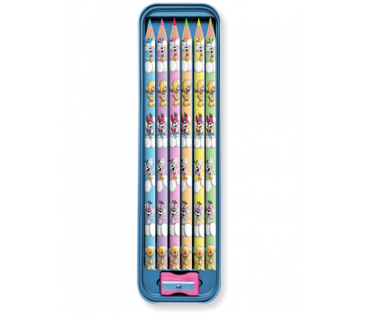 PLUMIER METAL 6 CRAYONS DE COULEURS DIDDL
