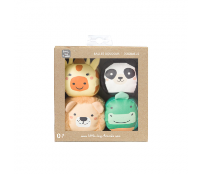 LES DOOBALLS - SET DE 4 BALLES DOUDOUS - JUNGLE