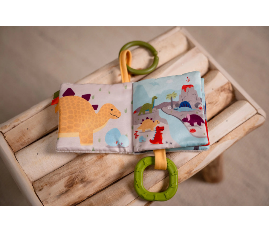 LIVRE TISSU BEBE - LES AMIS DINOS