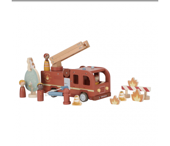 CAMION DE POMPIERS ET ACCESSOIRES EN BOIS FSC