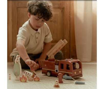 CAMION DE POMPIERS ET ACCESSOIRES EN BOIS FSC